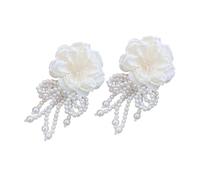 TOYANDONA Pendientes Bohemios Largos Borla De Flores y Perlas Pendientes Colgantes De Moda Para Mujer Para Temporada y Eventos Especiales