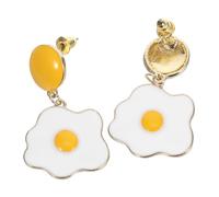 TOYANDONA Pendientes Colgantes Aleación Cómoda y Amigable Piel Diseño de Huevo Escalfado para Mujer Varios estilos Joyas Divertidas para Orejas en Viajes y Compras