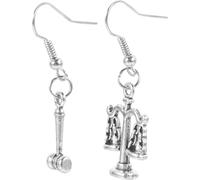 TOYANDONA Pendientes Colgantes de Aleación de Zinc Balanza Justicia y Mazo para Abogados, Diseño Delicado E Individualizado, Obsequio Adecuado para Ocasiones Obsequios