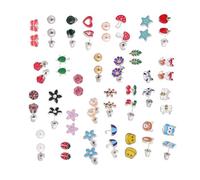 TOYANDONA Pendientes de Acero Inoxidable y Botón Diseño Animal Colorido para Niña, Set de 30 Pares, Ligeros y Cómodos para Fiesta y Uso Diario