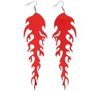 TOYANDONA Pendientes de Llama para Mujer Pendientes Forma de Llama Colgantes Largos de Moda Adornos Orejas Estilo Flamenca para Fiesta y Noche