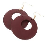 TOYANDONA Pendientes de Madera Geométricos Colgantes de Aro Redondo para Mujer Joyería de Fiesta Retro Aretes Ligeros y Modernos Pendientes Circulares Elegantes