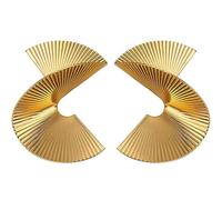 TOYANDONA Pendientes Llamativos Espiral Dorados Estilo Abanico Torcido Hechos de Aleación Ligera para Mujer Diseño Bohemio Vintage Ideales para Temporada de Flores Verano e Invierno