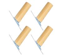 TOYANDONA Perchero de Pared 4 Ganchos de Madera Maciza sin Rastro, Adhesivos y Naturales, Perfectos para Colgar Abrigos en Espacios Pequeños