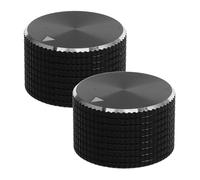 TOYANDONA Perillas de Control de Aleación de Aluminio 25X15 MM para Guitarra Perillas Moleteadas de Volumen y Tono Accesorio de Repuesto para Potenciómetro 2 Piezas Negras Uso en
