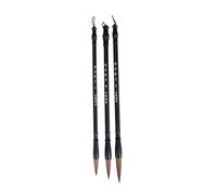 TOYANDONA Pincel de Escritura Chino Set 3 Piezas, para Caligrafía y Dibujo | Pelo Fino y Mango de Madera, Tallas Grande Mediana Pequeña, Color Negro para Práctica Artística