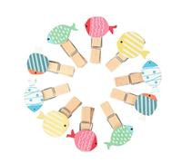 TOYANDONA Pinzas de Madera para Fotos de Dibujos Animados Pez Tropical Mini Pinzas Ropa de Papel Fotográfico 50 Unidades para Manualidades Decoración de Pared y Álbumes