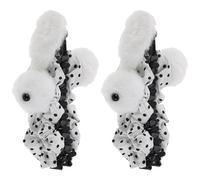 TOYANDONA Pinzas Pelo de Conejo de Peluche 2 Piezas, Clips Antideslizantes para Cabello Grueso y Largo, Accesorios Cabello de Pascua para Mujeres y Niñas, Garras Suaves de Terciopelo