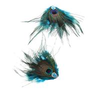 TOYANDONA Pinzas Pelo de Mujer 2 Unidades con Plumas Sintéticas de Pavo Real, Estilo Vintage Retro con Gemas de Imitación, Accesorio para Cabello de Boda, Carnaval y Fiestas Obsequios