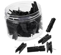 TOYANDONA Pinzas Pequeñas de Madera Negras para Fotos, 50 Unidades, Clips Multifunción para Colgar Fotos y Notas, Mini Pinzas Decorativas para Hogar y Fiestas
