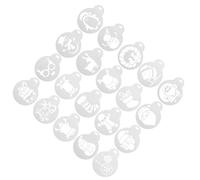 TOYANDONA Plantillas de Café de Plástico para Hornear Pasteles y Decorar Galletas Navideñas 20 Piezas Tamaño Pequeño Diseños Huecos para Pintura y Dibujo DIY Ideales para Repostería y