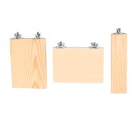 TOYANDONA Plataforma de Madera Natural para Loros 3 Piezas, Trampolín y Posadera Segura y Pulida para Jaulas de Pájaros, Accesorio para Mascotas Pequeñas como Hámsters y Varios Estilos