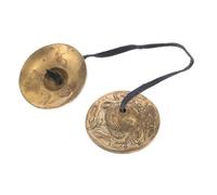 TOYANDONA Platillos de Cobre Dorado para Instrumentos Musicales Étnicos, Sonido Excelente y Multifuncional para Ceremonias Religiosas y Presentaciones Culturales