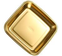 TOYANDONA Plato Cuadrado de Acero Inoxidable 304 Pequeño Bandeja Multifuncional para Barbacoa y Aperitivos Plato para Servir Carne y Postres Uso Doméstico y Restauración