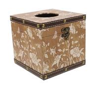 TOYANDONA Porta Pañuelos de Madera Cuadrado Retro Estampado Vintage, Dispensador de Servilletas para Baño y Comedor, Servilletero Decorativo Resistente para Uso Diario, Caja de Pañuelos en