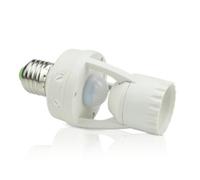 TOYANDONA Portalámparas Sensor de Movimiento Infrarrojo de Alta Sensibilidad E27 Luz LED de Color Blanco para Exterior Rango de Detección 360 Grados Iluminación Ajustable