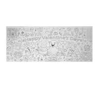 TOYANDONA Póster Gigante para Colorear San Valentín para Niños, Mantel Individual de Papel Grueso, Cartel de Fiesta Diseño de Oso y Corazón, Juego Creativo para Aula y Celebración
