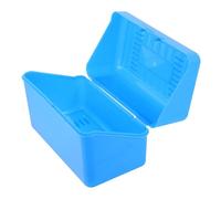 TOYANDONA Práctico para Oficina y Escritorio Tarjetero de Plástico Abs Azul Diseño Abatible Soporte para Tarjetas de Visita que Protege contra Daños y Pérdidas