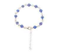 TOYANDONA Pulsera de Mal de Ojo Dorada Ajustable Cadena Hecha a Mano de Aleación No Tóxica Accesorio Ligero para Mujer y Hombre Joyería de Protección Adecuado para Uso Diario y Obsequio