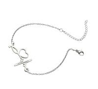 TOYANDONA Pulsera Geométrica De Latidos Del Corazón Para Mujer Ajustable Aleación Acero Color Acero Obsequio Cumpleaños Uso Diario Adolescente