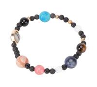 TOYANDONA Pulsera Planetaria Unisex de Piedra Natural de Arena Azul Nueve Planetas Ajustable para Mujer y Hombre, Joyas Creativas para Muñeca en Estilo Galaxia y Sistema Solar, Accesorio