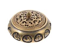 TOYANDONA Quemador de Incienso de Latón Puro con Diseño Hueco Tallado Incensario Estilo Chino del Zodiaco Soporte Compacto para Aromaterapia Hogar y Meditación