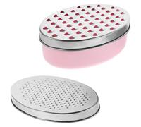 TOYANDONA Rallador de Cocina Oval de Doble Cara en Acero Inoxidable y Plástico, Fácil de Limpiar con Rallado Fino y Uniforme para Uso Diario y Creaciones Culinarias