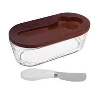 TOYANDONA Rectangular Butter Dish With Lid And Built-in Knife Airtight Container For Cheese And Butter Preservation Space-saving Kitchen Tray For Countertop Storage
