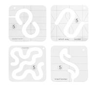 TOYANDONA Reglas de Costura Acrílicas Patrones de Acolchado para Patchwork Juego de 4 y Diseño en Acrílico Blanco para Proyectos Textiles y Quilting