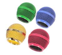 TOYANDONA Rejilla Metálica De Repuesto Para Micrófono, Kit 4 Piezas Colores Dorado, Rosa, Verde y Azul Claro, Cubierta Antiviento Para Micrófono Compatible Modelos Cable, Uso Profesional y Grabación