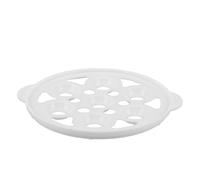TOYANDONA Rejilla para Huevos de Plástico Resistente al Calor, Bandeja Redonda de 15 Cm Múltiples Agujeros para Cocinar al Vapor, Soporte Multifunción para Vaporeras y Ollas en Cocina