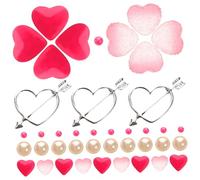 TOYANDONA Relleno Decorativo para Jarrón de Resina Cuentas Flotantes en Forma de Corazón Color Rojo y 1 Juego para Decoración de Mesa y Centro de Mesa en San Valentín