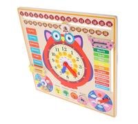 TOYANDONA Reloj de Aprendizaje de Madera para Juguete Educativo de Búho con Calendario y Estaciones Didáctico para Aprender la Hora Estaciones Seguro