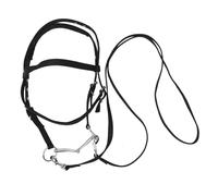 TOYANDONA Riendas ecuestres Cabestro de Caballo Cabestro de Cuerda cabestros para Caballos Cuerda de Caballo Suministros para establos de Caballos Nylon Black