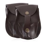 TOYANDONA Riñonera Deportiva Multifunción para Caza, 2 Unidades, Piel Negro y Marrón, Ligero y Resistente, Bolsillos La Cintura, Accesorios para Senderismo y Almacenamiento Práctico