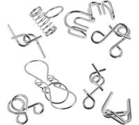 TOYANDONA Rompecabezas de Metal para Personas Mayores Juego de Ingenio 8 Piezas Accesorio Interactivo para Estimular Cerebro y Coordinación Mano-Ojo Adecuado para Pacientes