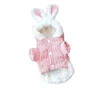TOYANDONA Ropa De Conejo Sudaderas con Capucha Perro Tejonero Calor Lana Perros Sudadera con Capucha para Perro Mantener Encapuchado Cachorro Largo Perrito Abrigo Criar Fiesta Rosa