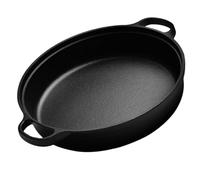 TOYANDONA Sartén de Hierro Fundido sin Revestimiento Antiadherente 22 CM Diseño de Fondo Redondo Olla Versátil para Cocinar en Cocina Doméstica y Camping Utensilio Resistente para Freír