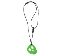 TOYANDONA Sensory Chew Collar con forma de cráneo masticar collar de bebé mordedor de silicona mordedura colgante oral autismo masticar juguetes verde