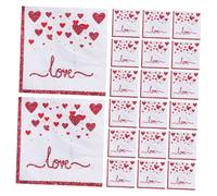 TOYANDONA Servilletas de Papel Desechables Estampado Love para San Valentín 20 Unidades Suaves y Absorbentes Decorativas para Bodas Fiestas y Cenas Románticas