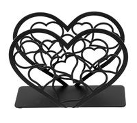 TOYANDONA Servilletero de Hierro Negro Forma de Corazón, Dispensador Reutilizable para Servilletas, Soporte Decorativo de Mesa Compacto para Cocina, Restaurante y Fiesta