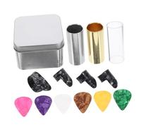 TOYANDONA Set de Slides de Guitarra para Tocar Guitarra Accesorio Portátil de 60mm en Acero Inoxidable y Acrílico Bolsa para Púas Incluida