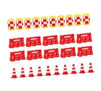 TOYANDONA Set Educativo De Señales De Tráfico para Niños, 30 Piezas De Plástico, Minivallas y Conos De Tráfico Pequeños, Juguetes para Aprendizaje Vial y Coordinación Motriz