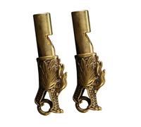 TOYANDONA Silbato Portátil De Latón Cabeza De Dragón, Fuerte Sonido De Emergencia, 2 Piezas Para Camping y Actividades Al Aire Libre