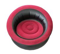 TOYANDONA Sofá Inflable Portátil Plegable de PVC Rojo Flocado 80x80x52 Cm, Asiento y Taburete para Exterior, Reposapiés Cómodo y Resistente Adecuado para Viajes y Oficina