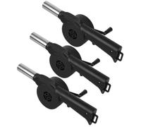 TOYANDONA Soplador de Aire Manual para Parrilla de 3 Piezas, Portátil Esparcir Cenizas, Material de Metal y Plástico para Barbacoa al Aire Libre