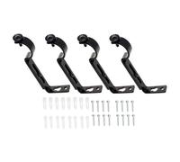 TOYANDONA Soporte de Barra para Cortina Ajustable de Metal Negro, 4 Piezas, Montaje Lateral para Barra Romana, Herrajes Resistentes para Instalación en Pared, Adecuado para Ventanas