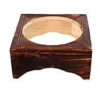 TOYANDONA Soporte para Ollas de Piedra de Barro, Soporte de Madera Maciza Antideslizante para Bibimbap Coreano, Diámetro Interior 14,8 Cm, Accesorio de Cocina para Mesa, Limpieza Fácil, 1