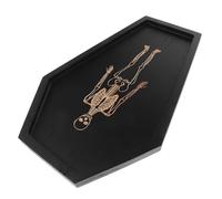 TOYANDONA Tablero de Madera Forma de Ataúd Rústico para Servir Queso y Aperitivos Bandeja para Frutas y Snacks para Fiestas de Halloween y Eventos Góticos