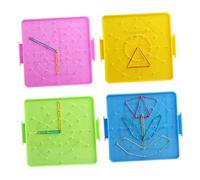 TOYANDONA Tablero de Uñas para Matemáticas con Superficie Doble y Bandas Elásticas Accesorio Educativo para de Primaria Instrumento de Enseñanza Geométrica Escolar Color Color Aleatorio